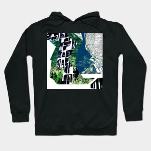 bright nature in urban brutalist collage landscape ecopop city Hoodie